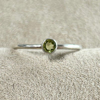 Peridot and Sterling Silver Ring (Size 9)