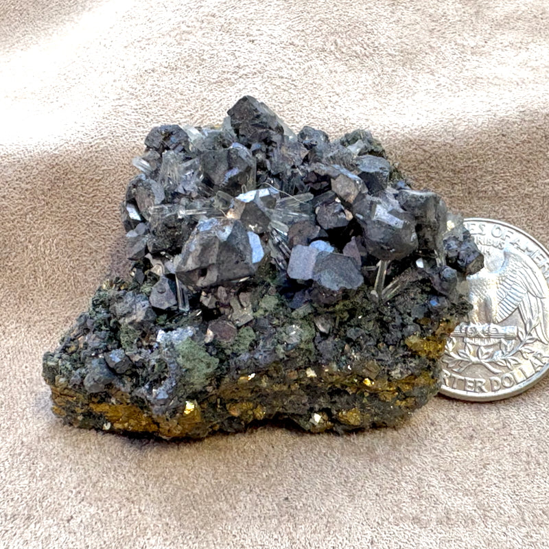 Galena, quartz and chalcopyrite (Bulgaria)