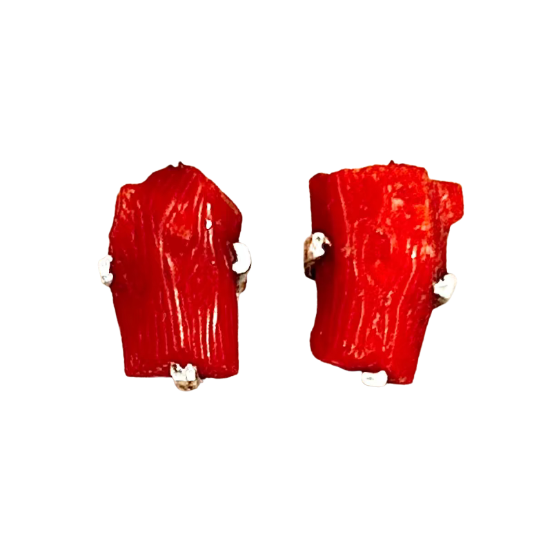 Coral (Mediterranean) Stud Earrings