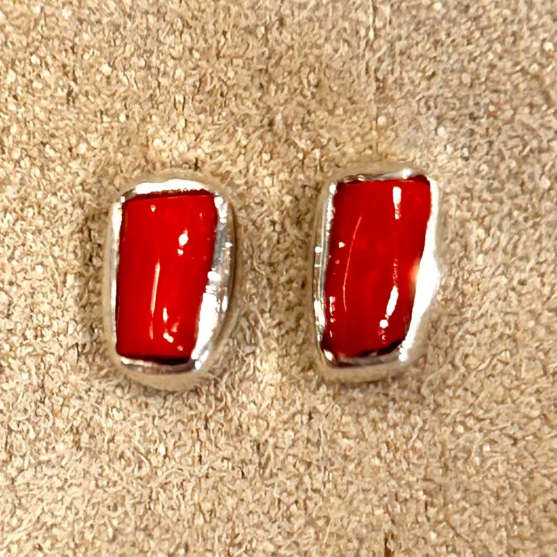 Coral (Mediterranean) Stud Earrings