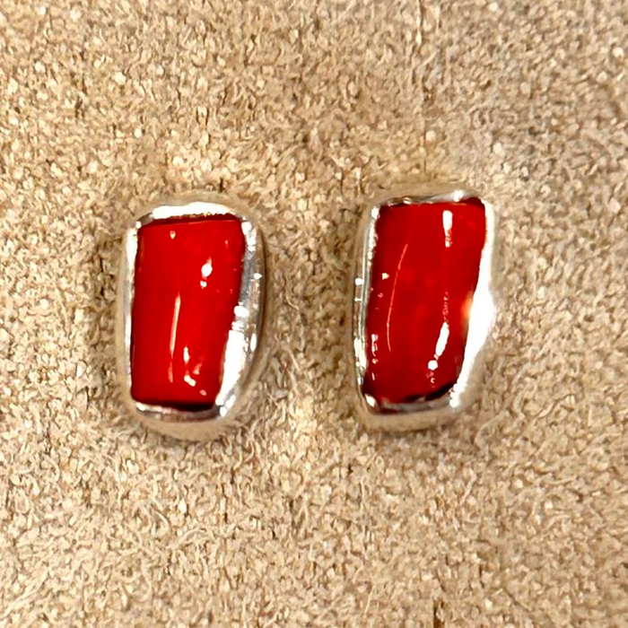 Coral (Mediterranean) Stud Earrings