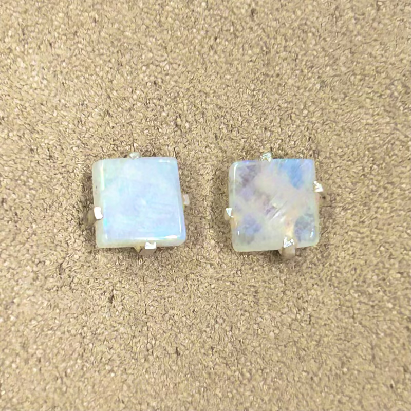 Moonstone (Rainbow) Stud Earrings