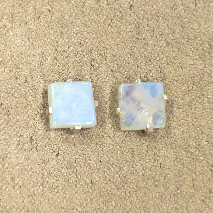 Moonstone (Rainbow) Stud Earrings