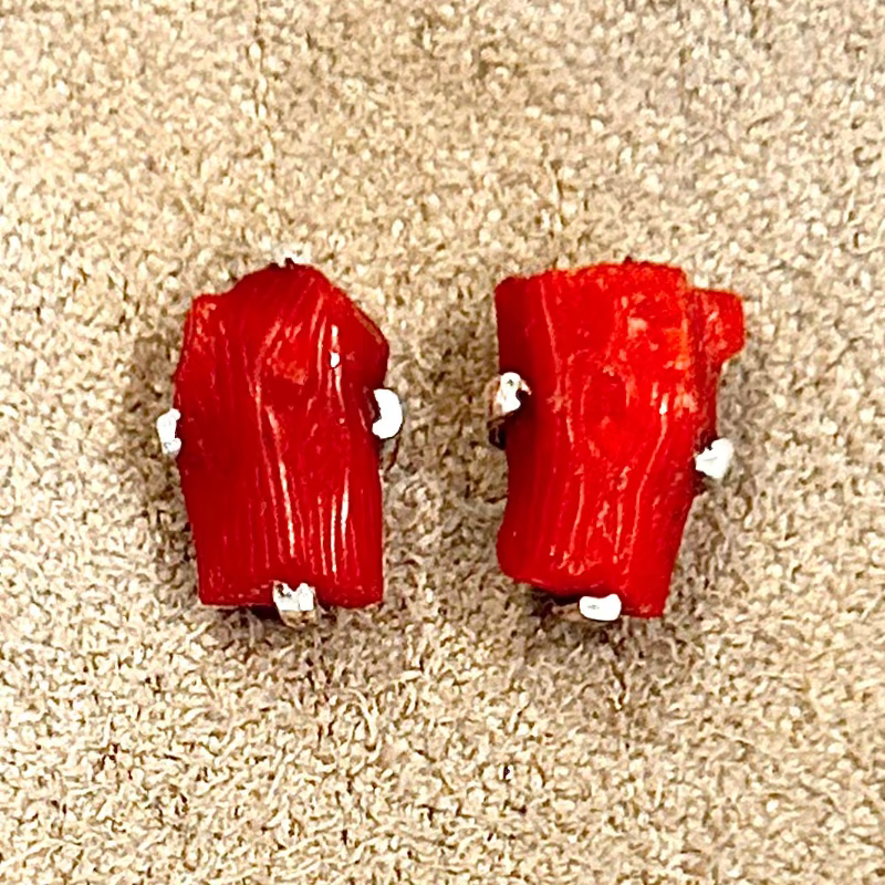 Coral (Mediterranean) Stud Earrings