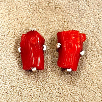 Coral (Mediterranean) Stud Earrings