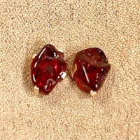 Garnet (Red Rough) Stud Earrings