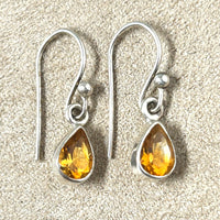Citrine Faceted Dangle Earrings