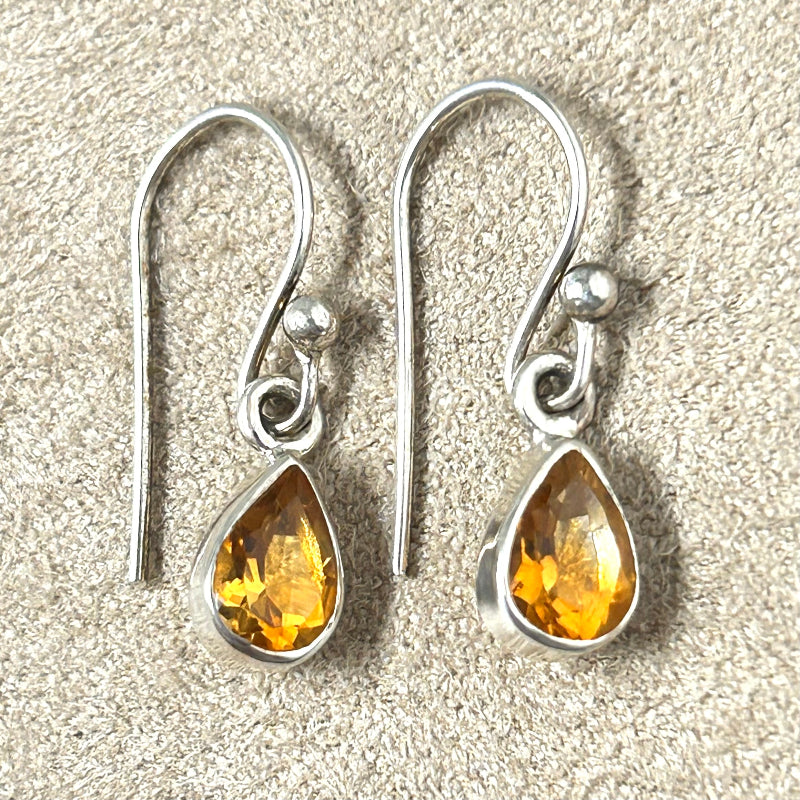 Citrine Faceted Dangle Earrings