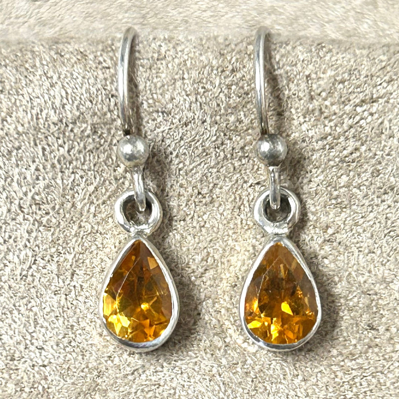 Citrine Faceted Dangle Earrings
