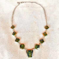 Malachite and Azurite Nine Stone Necklace