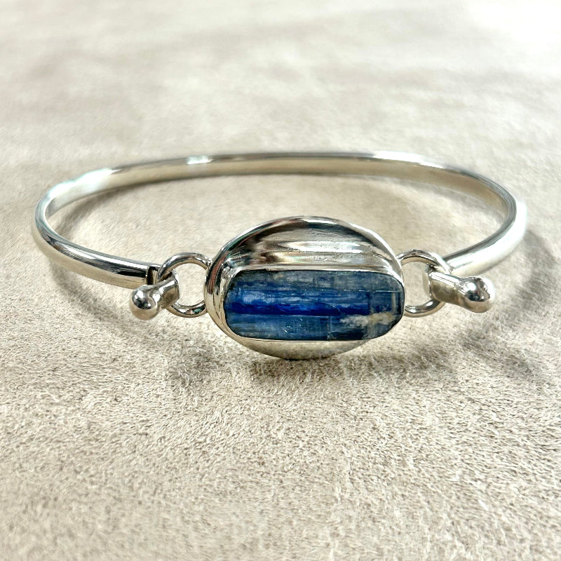 Kyanite (Rough) and Sterling Silver Bracelet