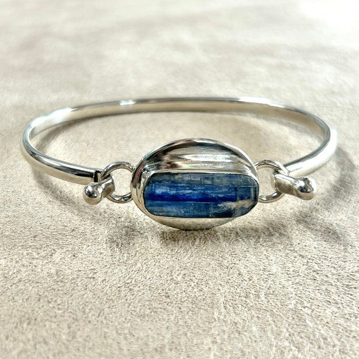 Kyanite (Rough) and Sterling Silver Bracelet