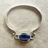 Kyanite (Rough) and Sterling Silver Bracelet