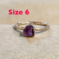 Amethyst (Rough) Sterling Silver Stacker Ring
