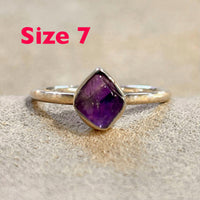 Amethyst (Rough) Sterling Silver Stacker Ring