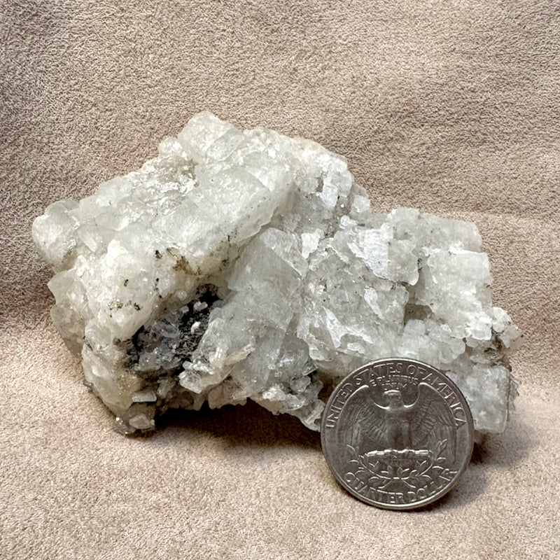 Babingtonite, Apophyllite & Pyrite on Calcite (China)