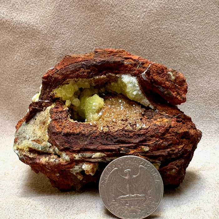 Adamite with Calcite (Mexico)