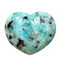 Amazonite & Smoky Quartz Polished Heart