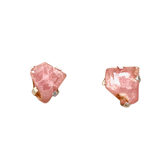 Rhodochrosite Rough Post Earrings