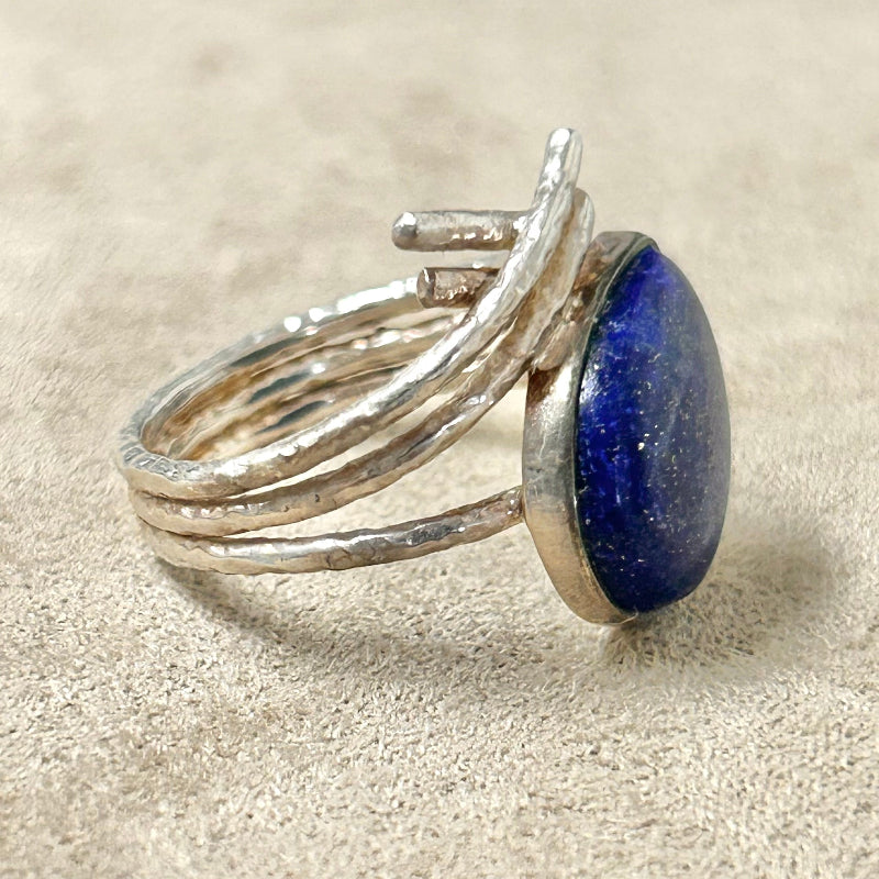 Lapis Lazuli and Sterling Silver Ring (Size 8)