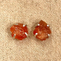 Garnet (Orange Rough) Stud Post Earrings