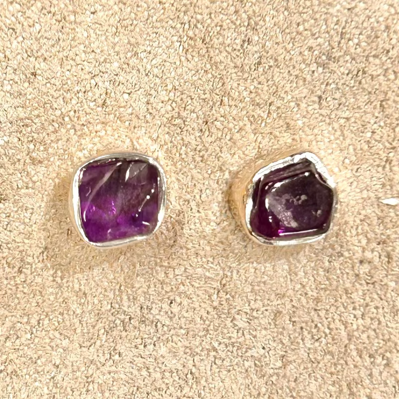 Amethyst Stud Earrings