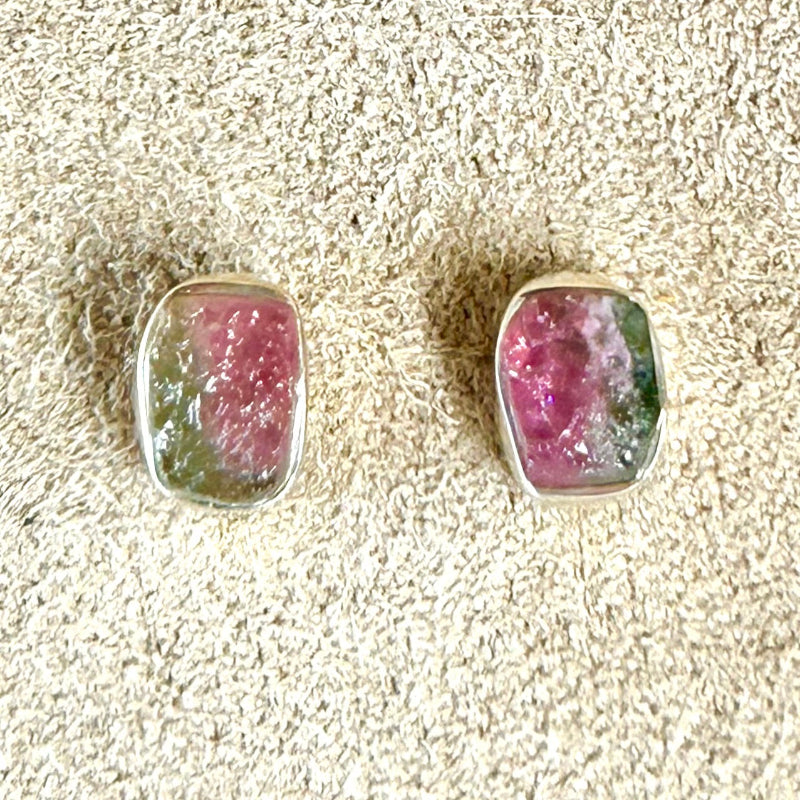 Tourmaline (Watermelon) Post Earrings
