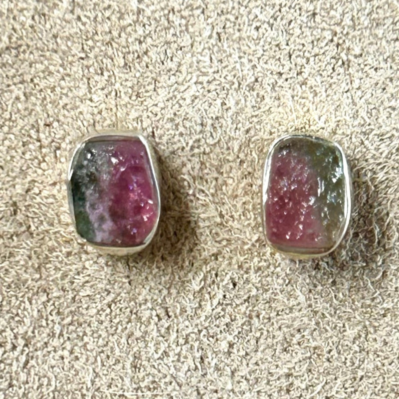 Tourmaline (Watermelon) Post Earrings