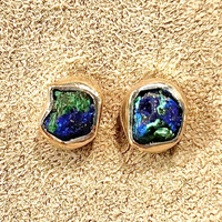 Azurite and Malachite Stud Earrings