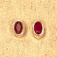 Ruby Faceted Stud Earrings