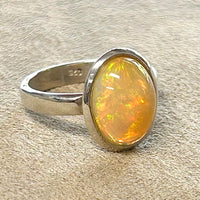 Opal (Ethiopian) and Sterling Silver Ring (Size 8)