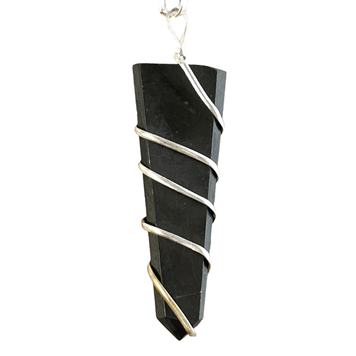 Shungite Wire-wrapped Pendant
