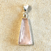 Rose Quartz and Sterling Silver Pendant
