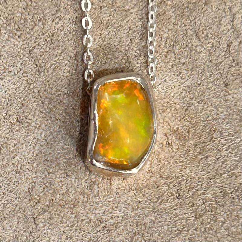 Opal (Ethiopian) Slide Necklace with Chain