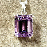 Amethyst Pendant with Sterling Silver Chain