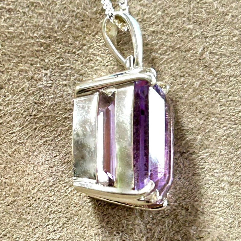 Amethyst Pendant with Sterling Silver Chain