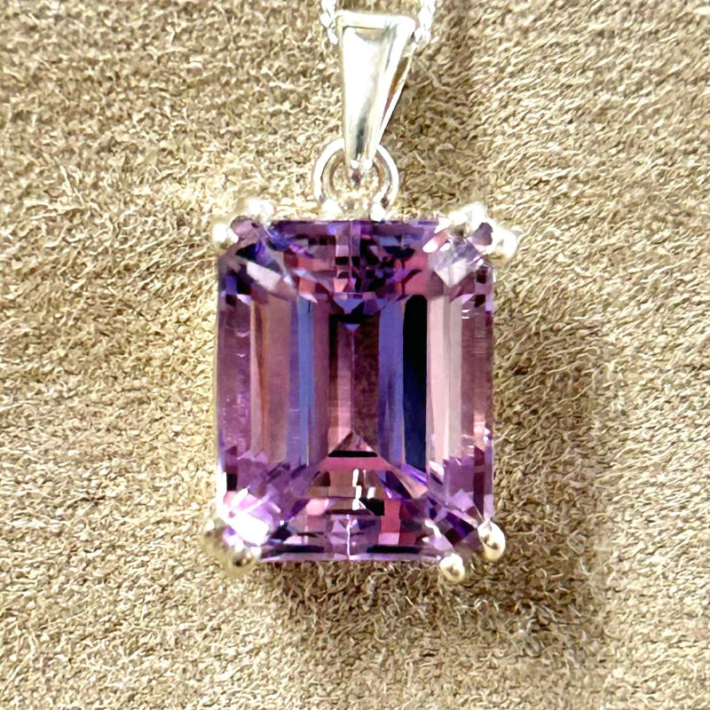 Amethyst Pendant with Sterling Silver Chain