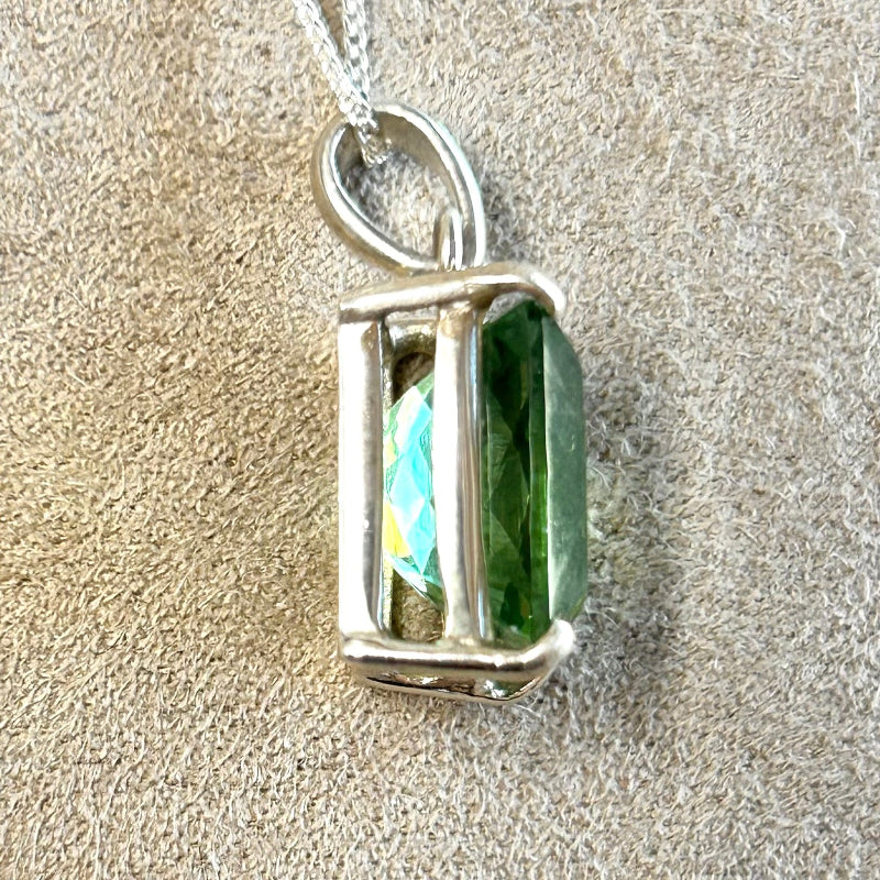 Fluorite Pendant with Sterling Silver Chain