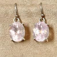 Rose Quartz Faceted Dangle Earrings