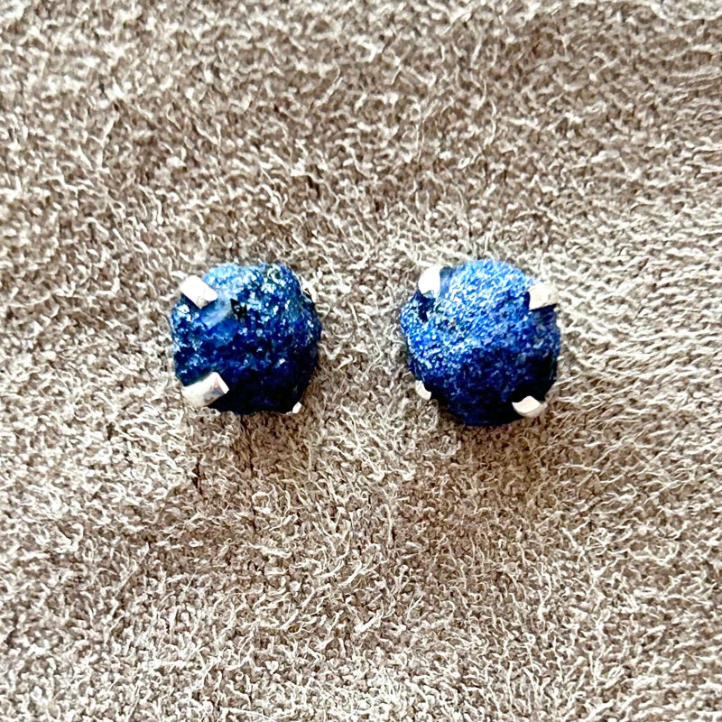 Azurite "Blueberry" Stud Earrings