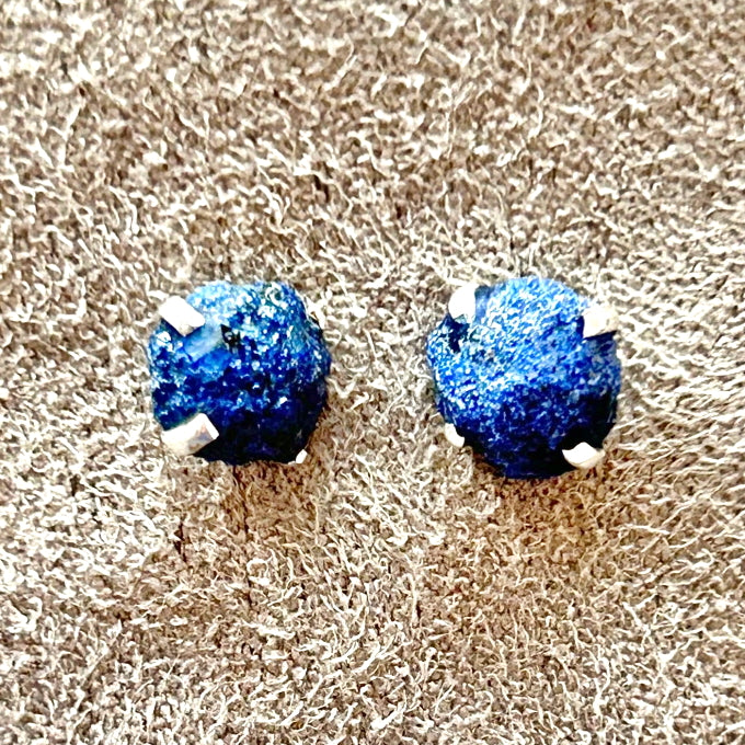 Azurite "Blueberry" Stud Earrings