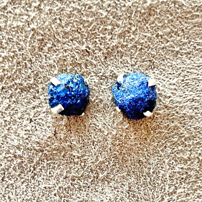 Azurite "Blueberry" Stud Earrings