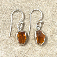 Citrine and Sterling Silver Dangle Earrings