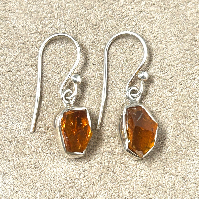 Citrine and Sterling Silver Dangle Earrings