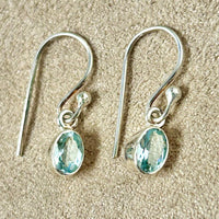 Aquamarine and Sterling Silver Dangle Earrings