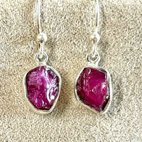 Ruby (Rough) Dangle Earrings