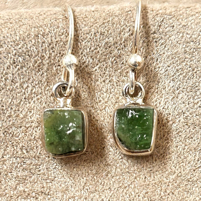 Emerald Rough Dangle Earrings