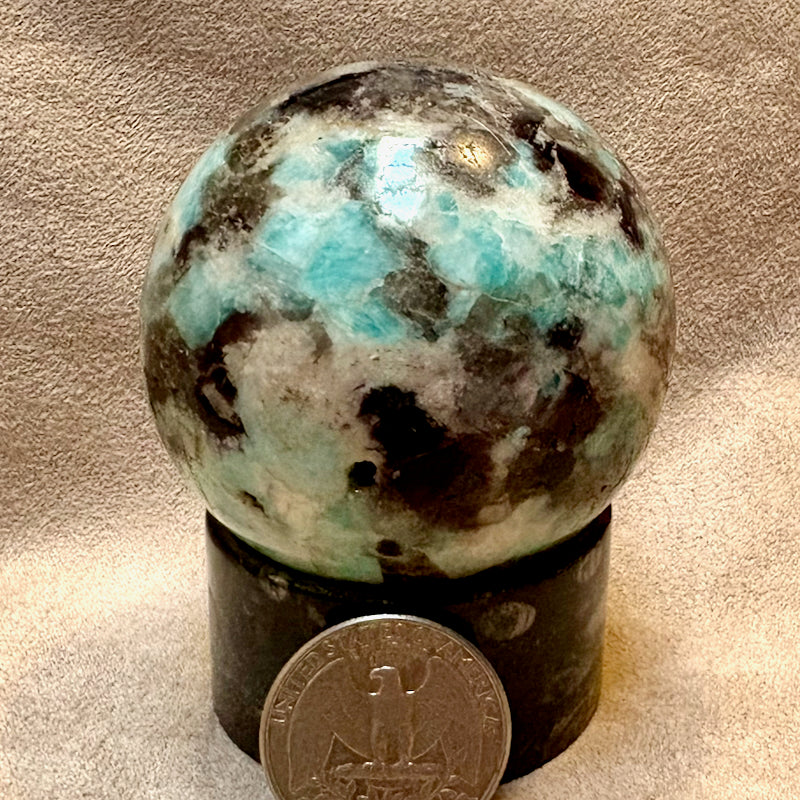 Amazonite & Smoky Quartz Polished Sphere