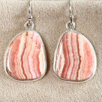 Rhodochrosite and Sterling Silver Earrings