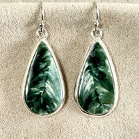 Seraphinite and Sterling Silver Earrings